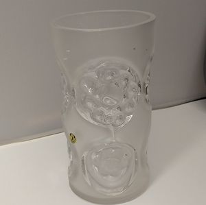 1960s 1970 Vintage 8" Cylinder PEILL UND PUTZLER Frosted Glass Vase West Germany